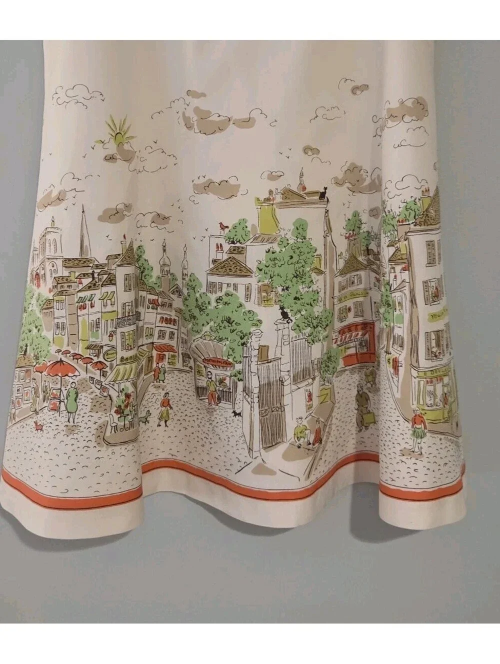 J.Crew Sz 4 Paris Street Scene A-Line Skirt Vintage